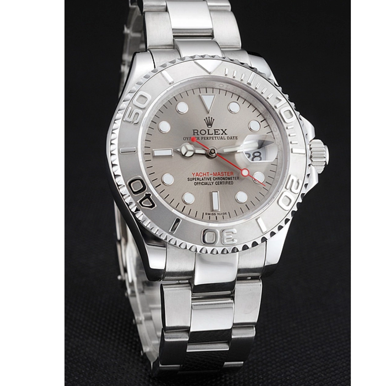 Rolex aaa copy Swiss Bracelet And Rolex Case Dial Steel Gray Stainless Yacht-Master 0730